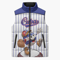 Cuba Baseball Custom Sleeveless Puffer Jacket Cuban Flag Mascot Design