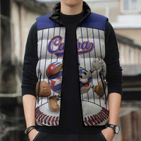 Cuba Baseball Custom Sleeveless Puffer Jacket Cuban Flag Mascot Design