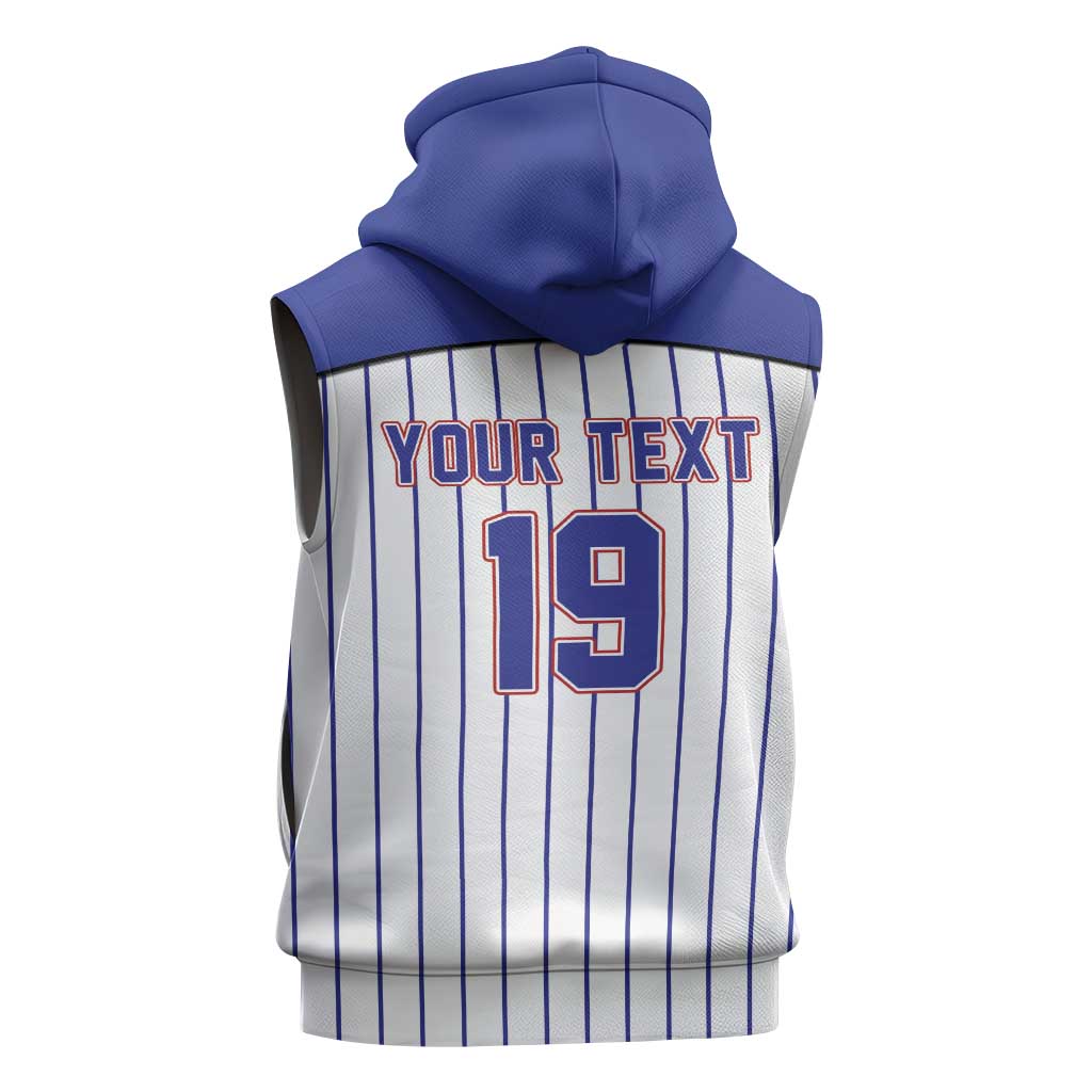 Cuba Baseball Custom Sleeveless Zip Hoodie Cuban Flag Mascot Design