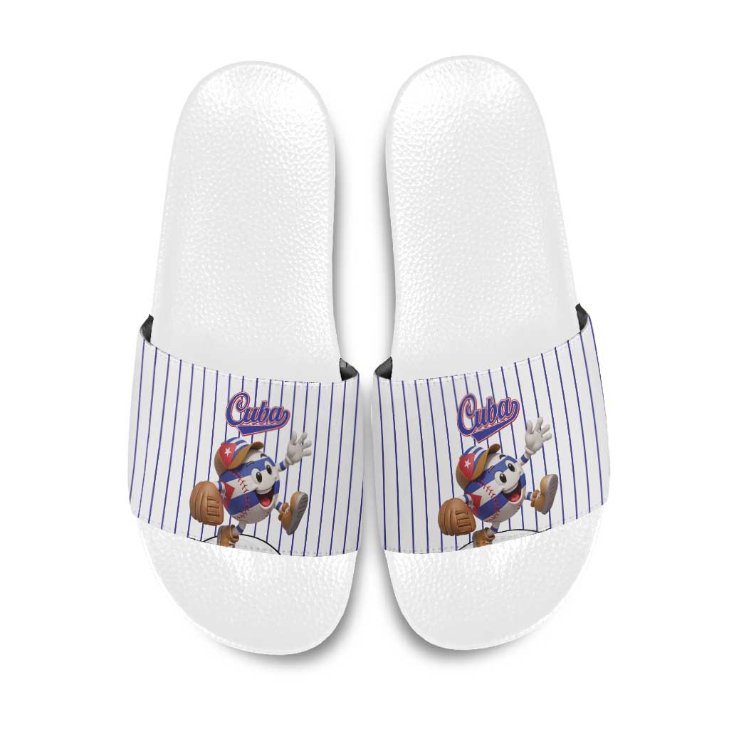 Cuba Baseball Slide Sandals Cuban Flag Mascot Design