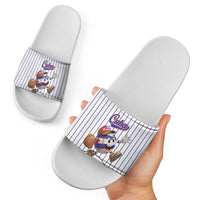 Cuba Baseball Slide Sandals Cuban Flag Mascot Design