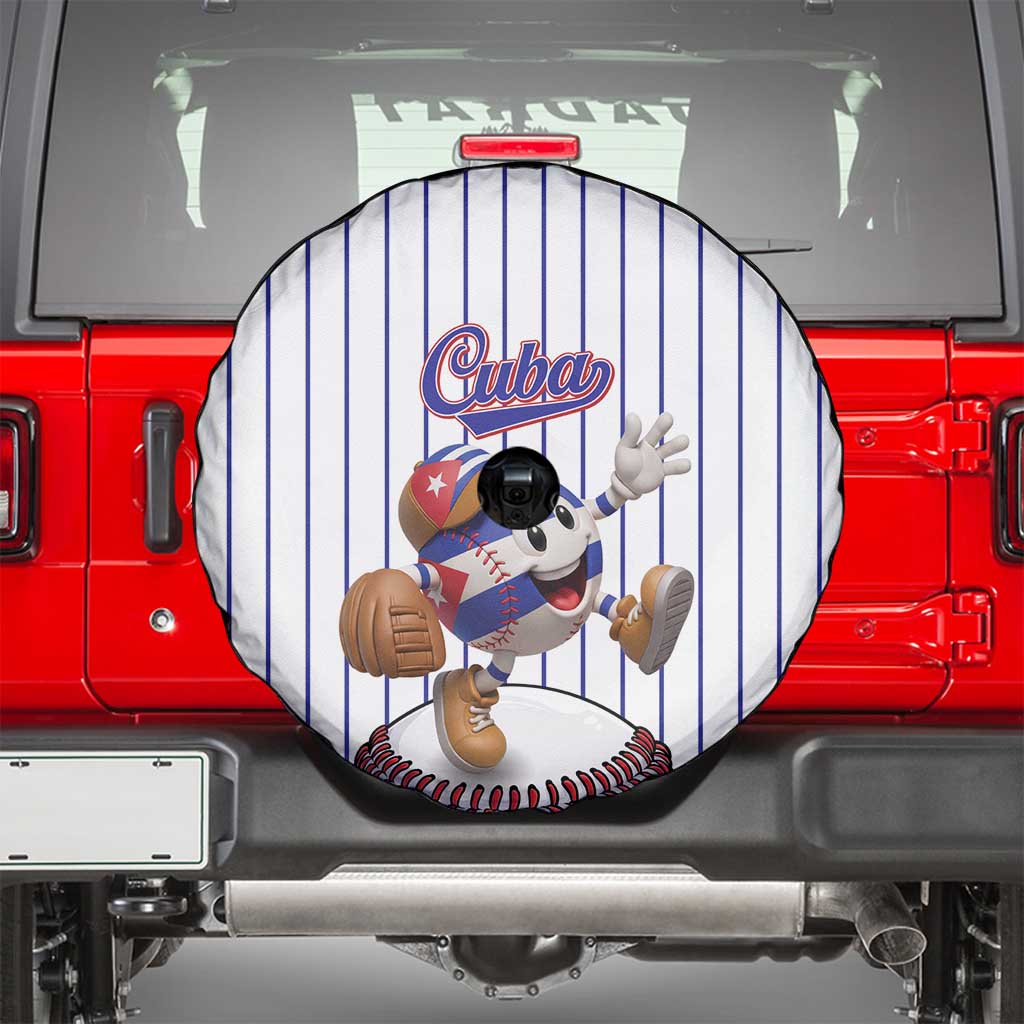 Cuba Baseball Spare Tire Cover Cuban Flag Mascot Design