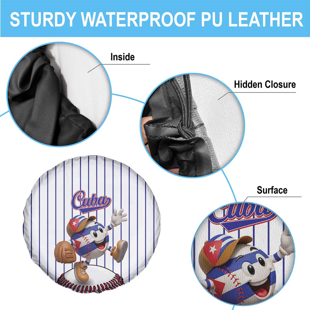 Cuba Baseball Spare Tire Cover Cuban Flag Mascot Design