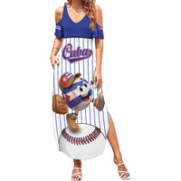 Cuba Baseball Custom Summer Maxi Dress Cuban Flag Mascot Design