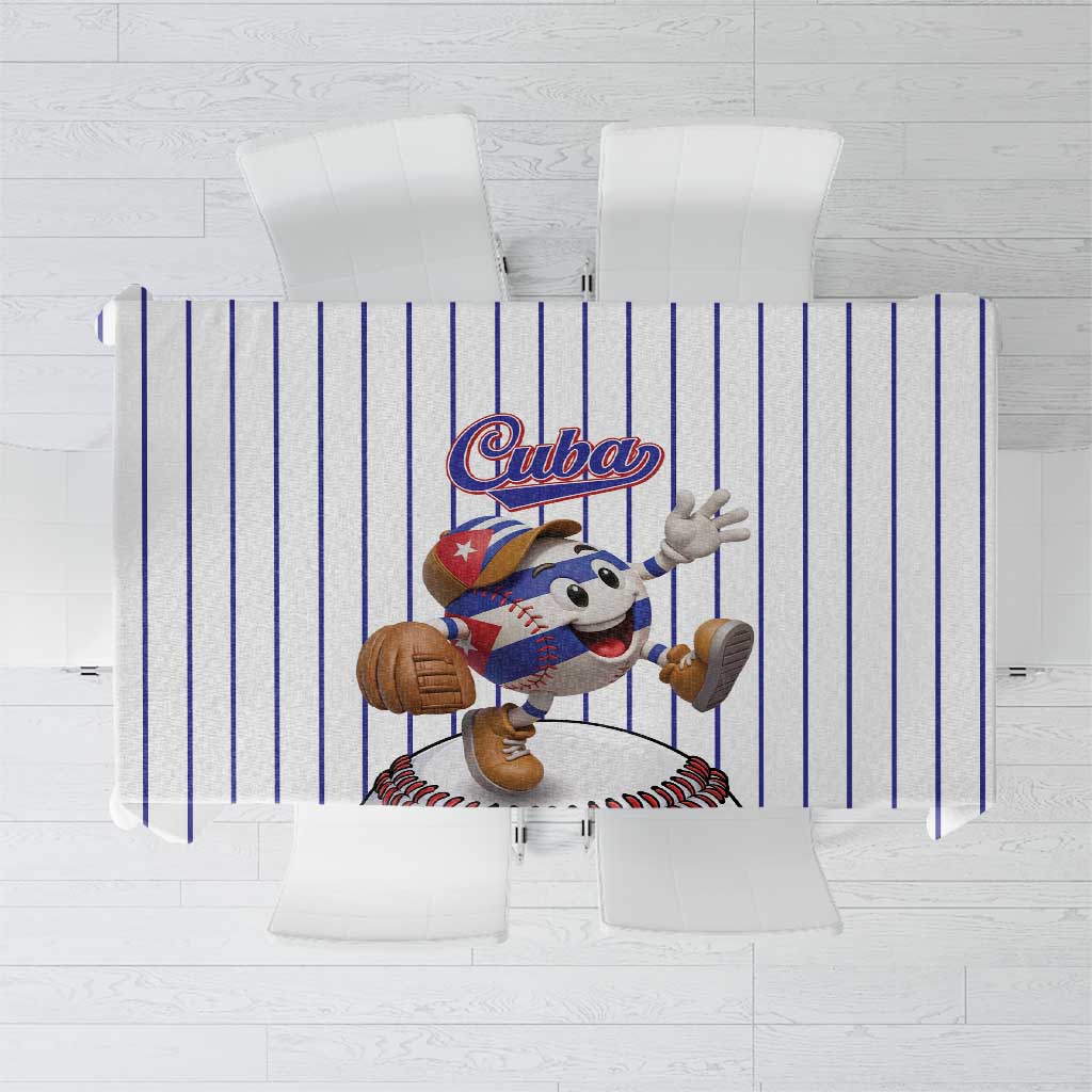 Cuba Baseball Tablecloth Cuban Flag Mascot Design