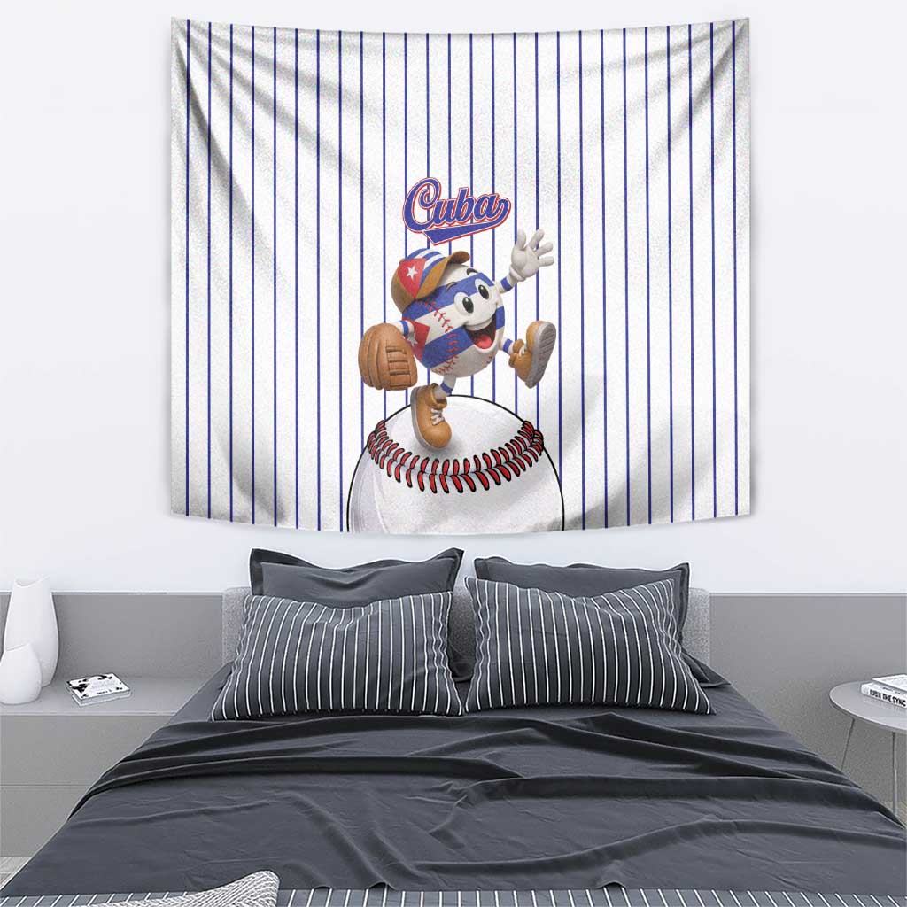 Cuba Baseball Tapestry Cuban Flag Mascot Design