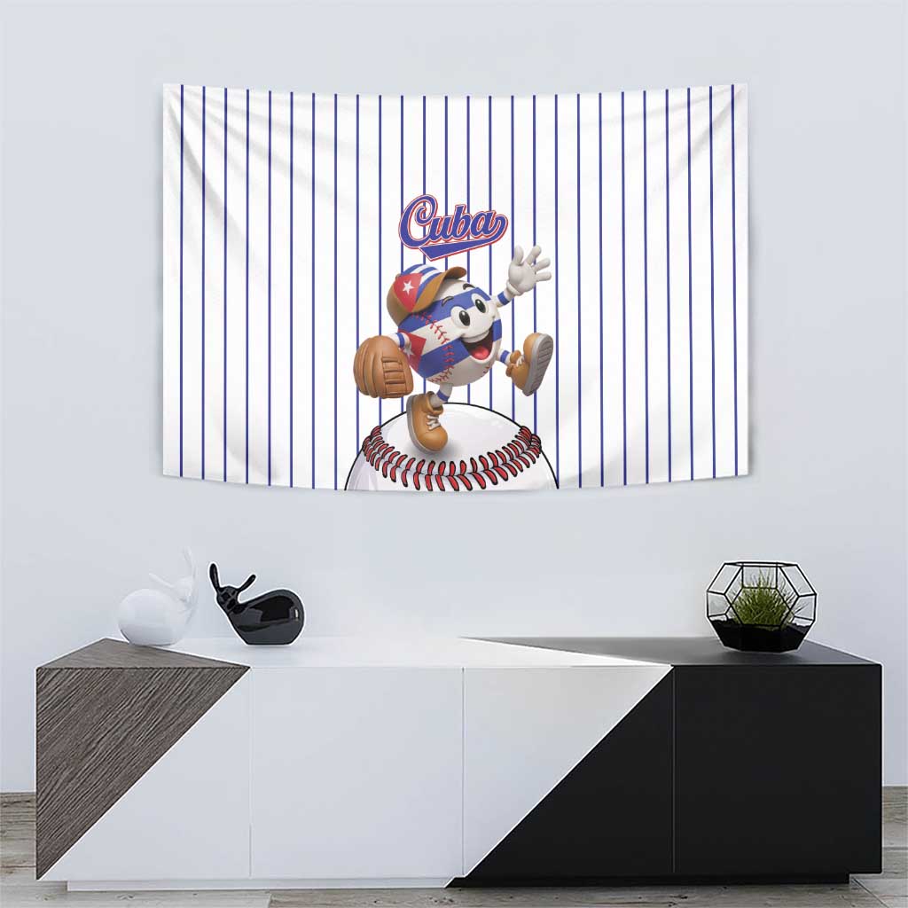 Cuba Baseball Tapestry Cuban Flag Mascot Design