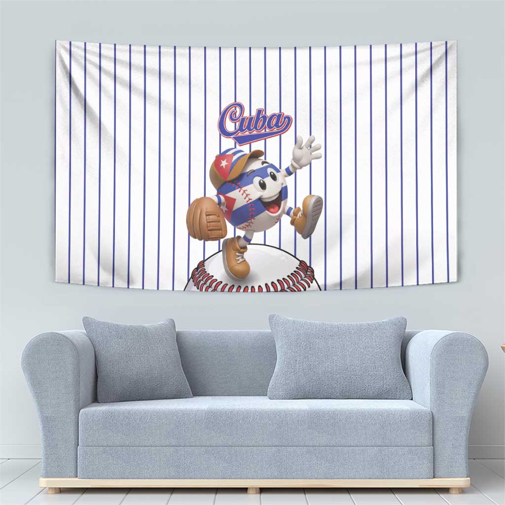Cuba Baseball Tapestry Cuban Flag Mascot Design