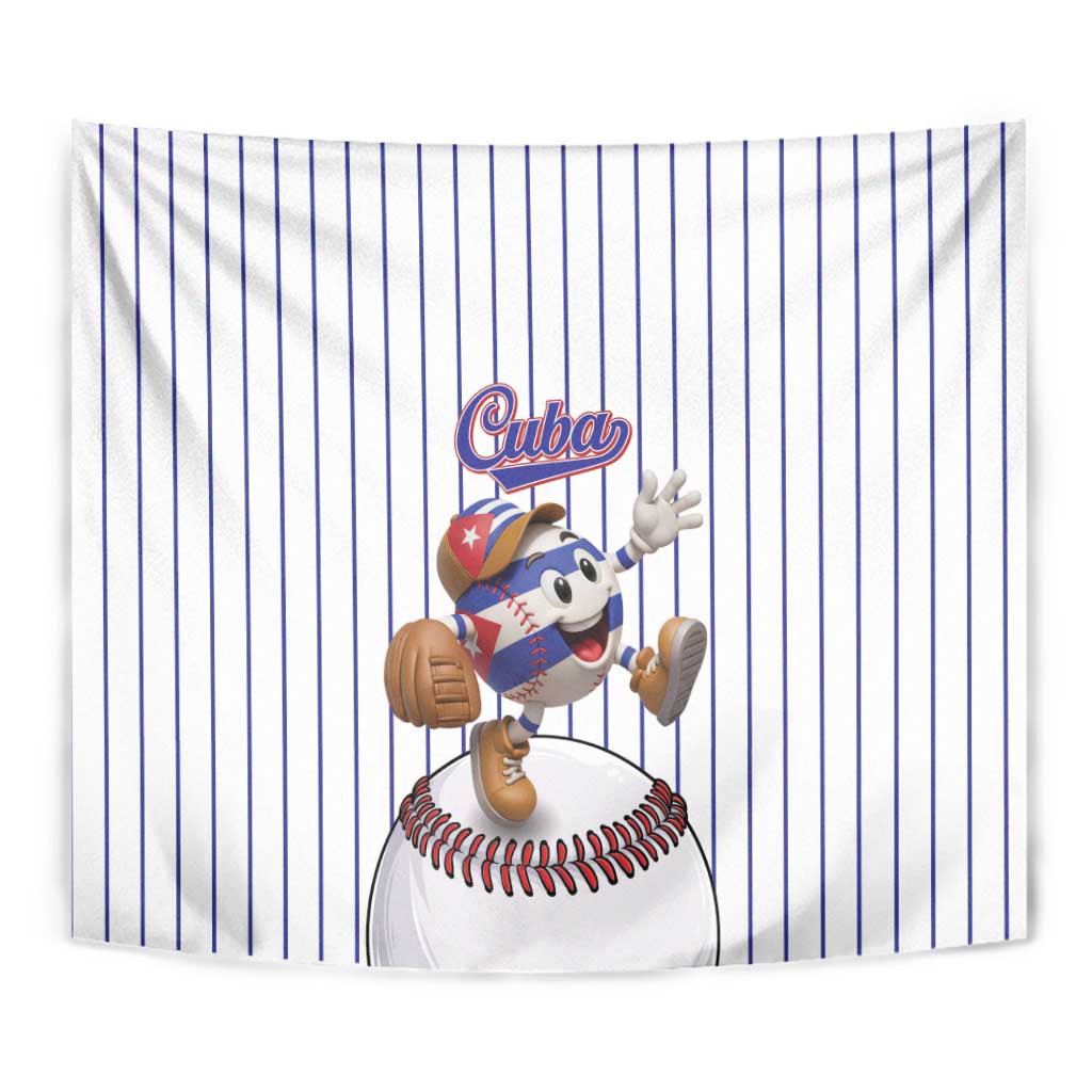 Cuba Baseball Tapestry Cuban Flag Mascot Design