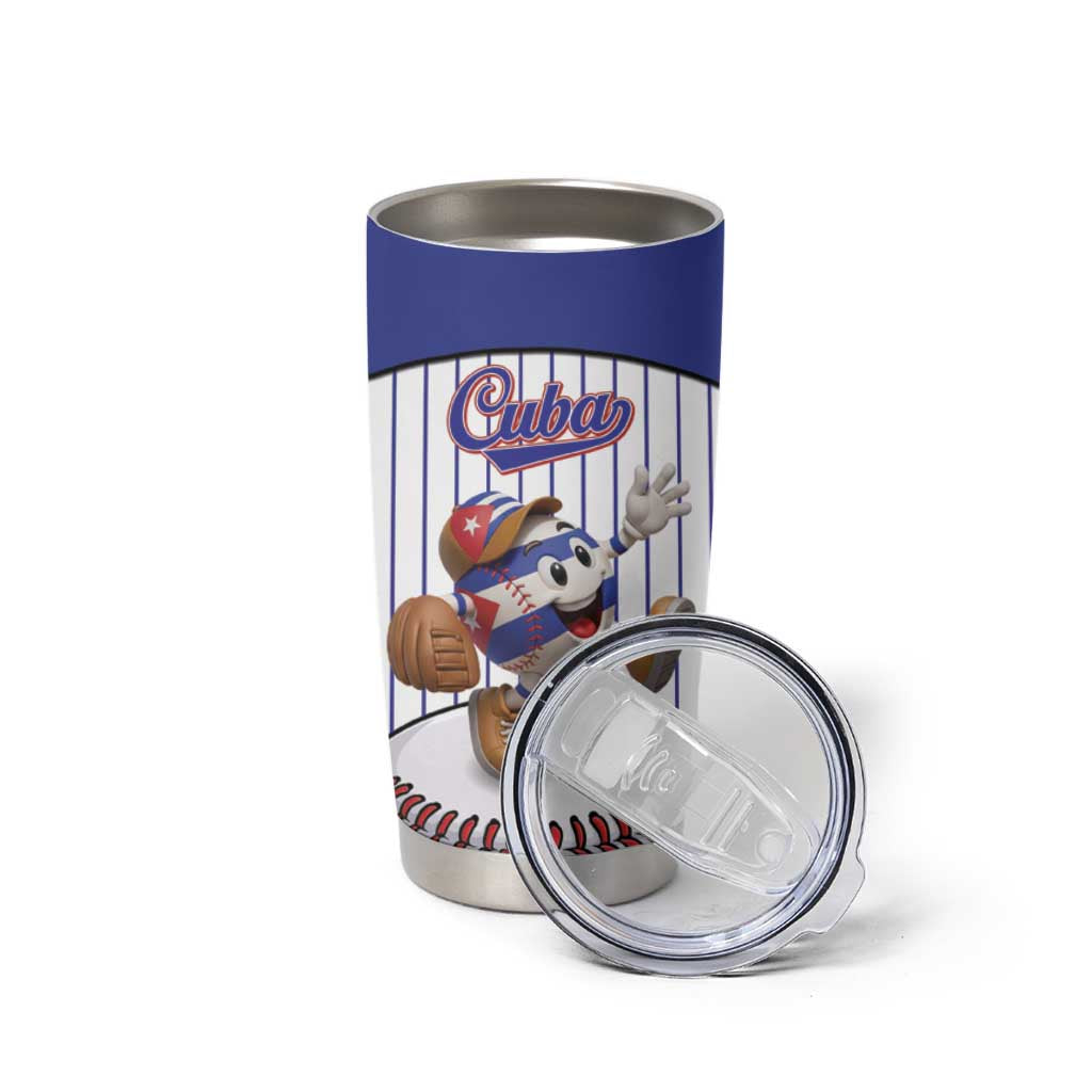 Cuba Baseball Custom Tumbler Cup Cuban Flag Mascot Design