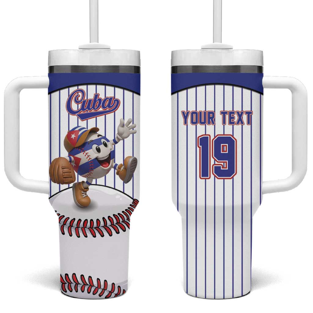 Cuba Baseball Custom Tumbler With Handle Cuban Flag Mascot Design