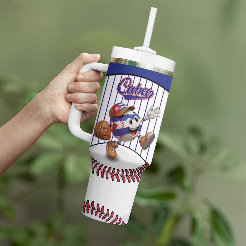 Cuba Baseball Custom Tumbler With Handle Cuban Flag Mascot Design
