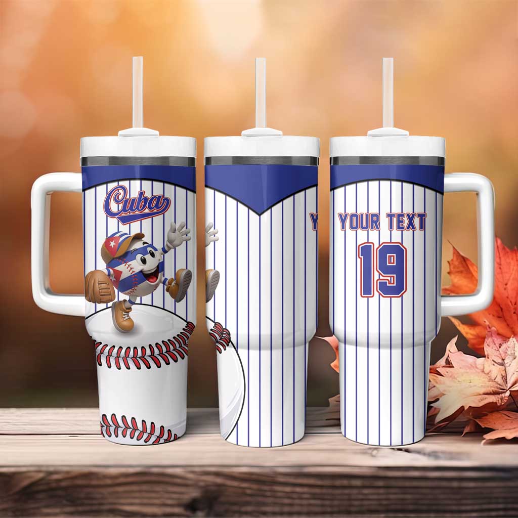 Cuba Baseball Custom Tumbler With Handle Cuban Flag Mascot Design