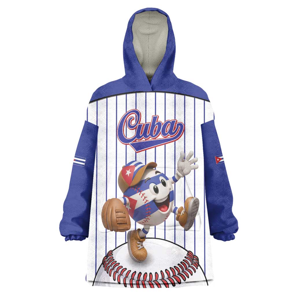 Cuba Baseball Custom Wearable Blanket Hoodie Cuban Flag Mascot Design