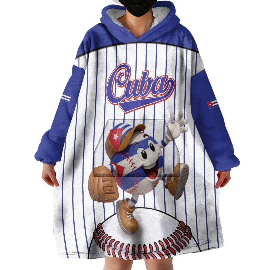 Cuba Baseball Custom Wearable Blanket Hoodie Cuban Flag Mascot Design