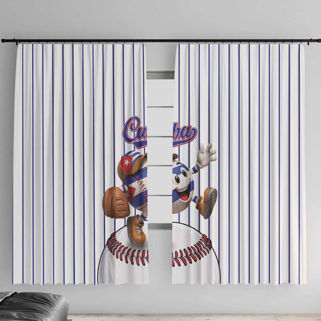 Cuba Baseball Window Curtain Cuban Flag Mascot Design