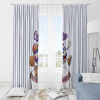 Cuba Baseball Window Curtain Cuban Flag Mascot Design