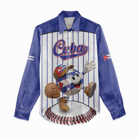 Cuba Baseball Custom Women Casual Shirt Cuban Flag Mascot Design