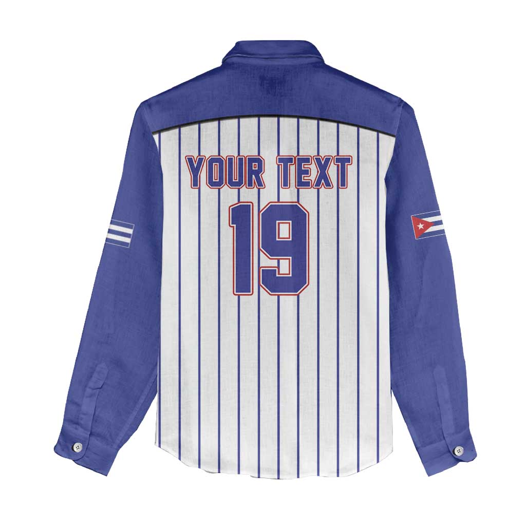 Cuba Baseball Custom Women Casual Shirt Cuban Flag Mascot Design