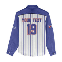 Cuba Baseball Custom Women Casual Shirt Cuban Flag Mascot Design