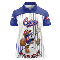 Cuba Baseball Custom Women Polo Shirt Cuban Flag Mascot Design