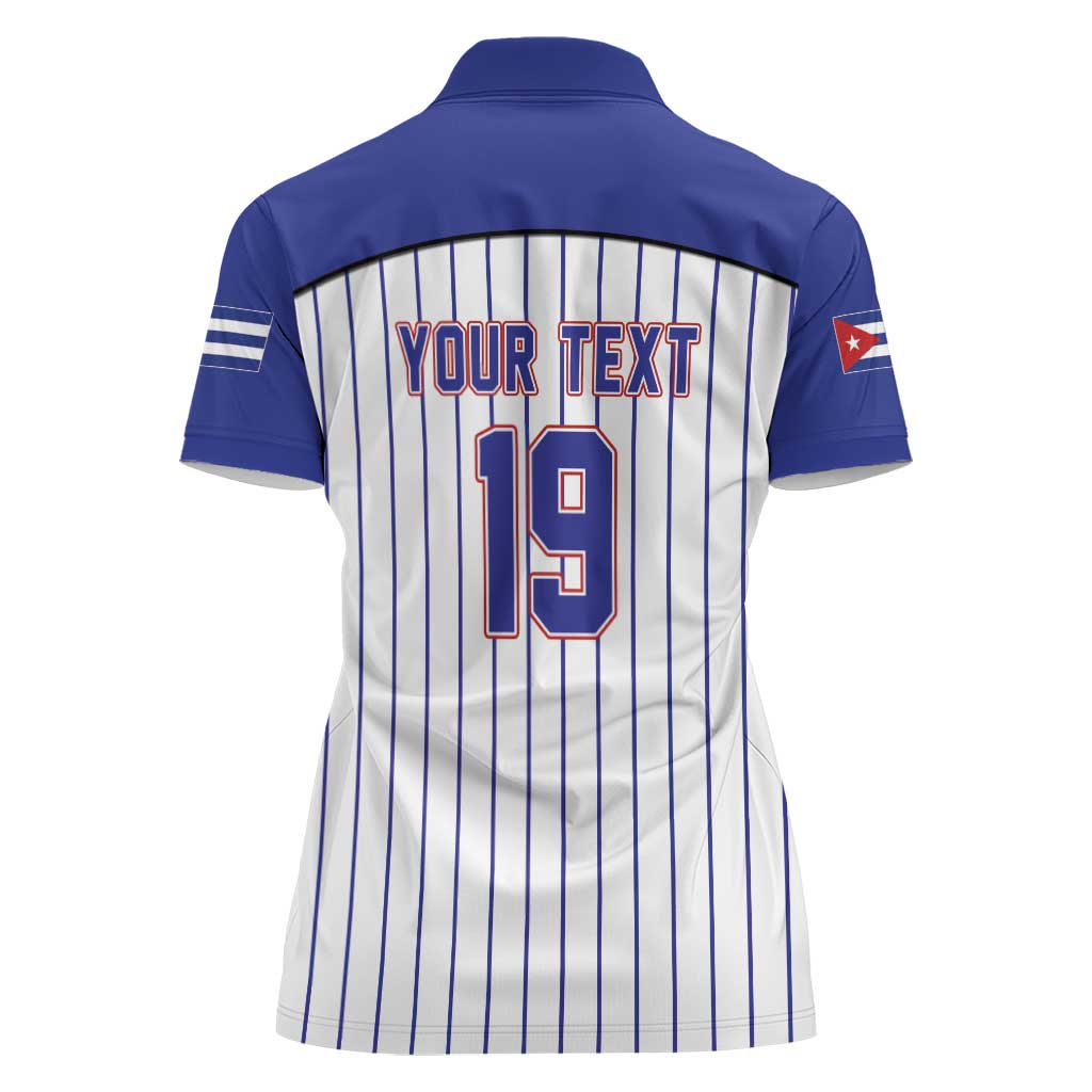 Cuba Baseball Custom Women Polo Shirt Cuban Flag Mascot Design