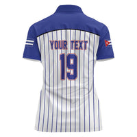 Cuba Baseball Custom Women Polo Shirt Cuban Flag Mascot Design