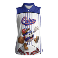Cuba Baseball Custom Women Sleeveless Polo Shirt Cuban Flag Mascot Design