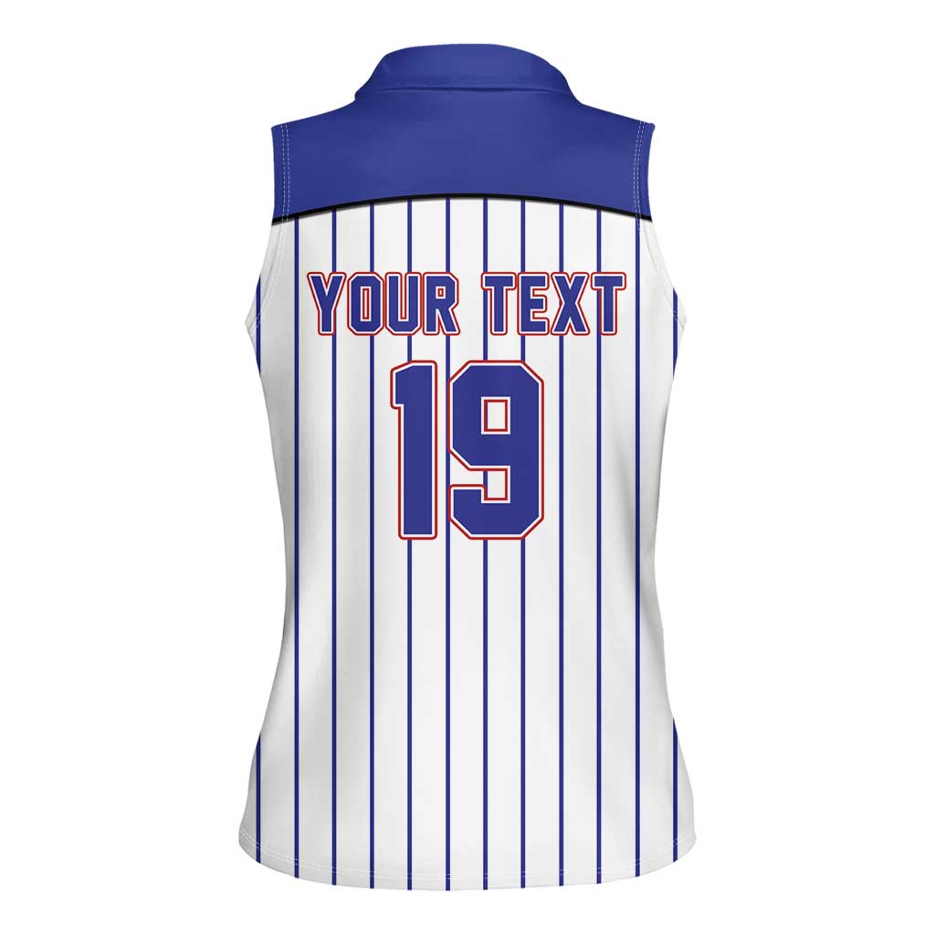 Cuba Baseball Custom Women Sleeveless Polo Shirt Cuban Flag Mascot Design