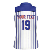 Cuba Baseball Custom Women Sleeveless Polo Shirt Cuban Flag Mascot Design