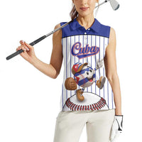 Cuba Baseball Custom Women Sleeveless Polo Shirt Cuban Flag Mascot Design