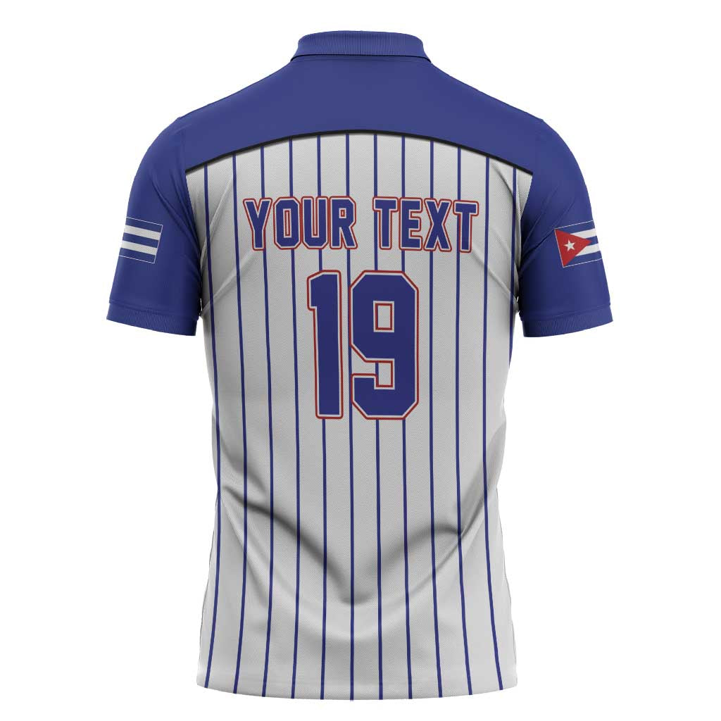 Cuba Baseball Custom Zipper Polo Shirt Cuban Flag Mascot Design