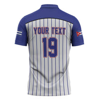 Cuba Baseball Custom Zipper Polo Shirt Cuban Flag Mascot Design