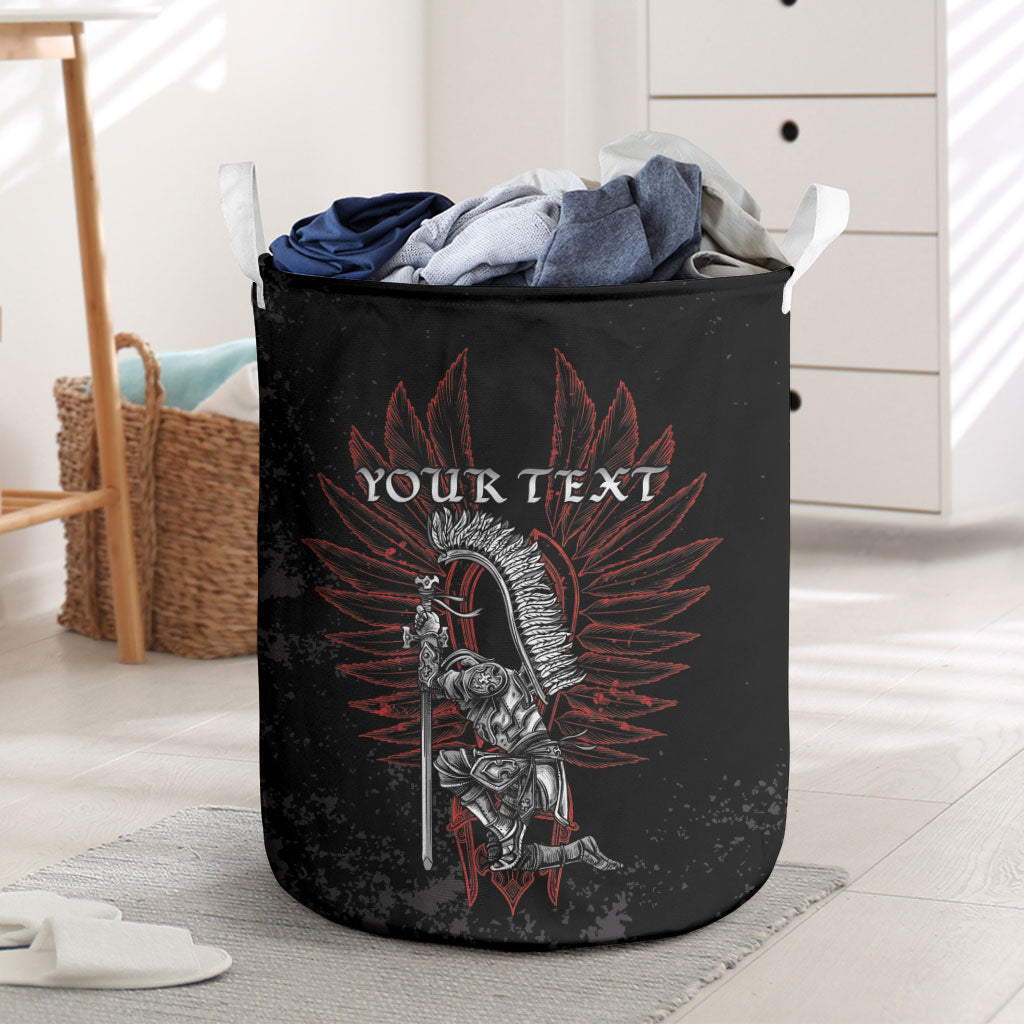Personalized Poland Husaria Laundry Basket Polska Winged Hussar Knight Pride