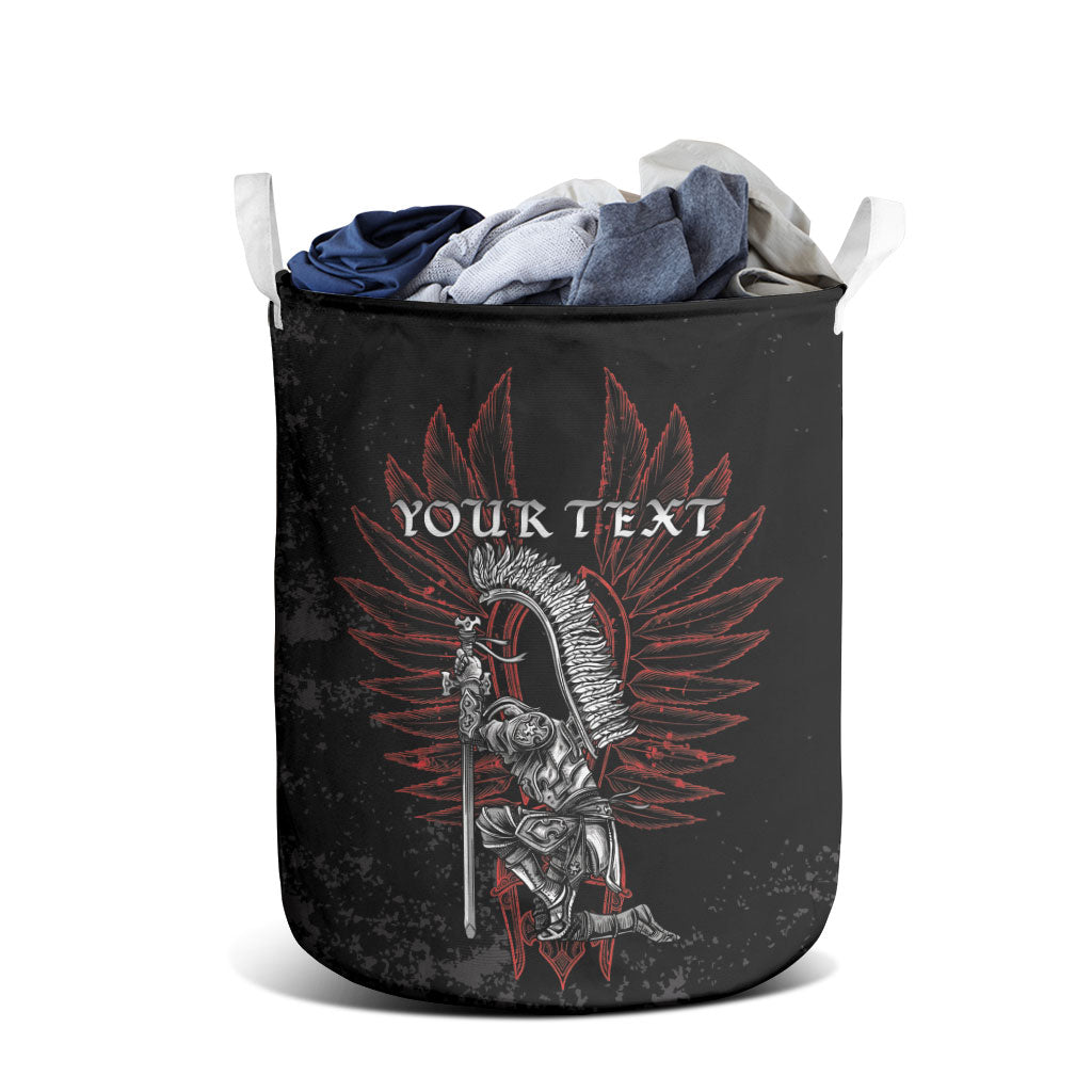Personalized Poland Husaria Laundry Basket Polska Winged Hussar Knight Pride
