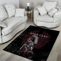 Personalized Poland Husaria Area Rug Polska Winged Hussar Knight Pride
