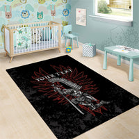 Personalized Poland Husaria Area Rug Polska Winged Hussar Knight Pride