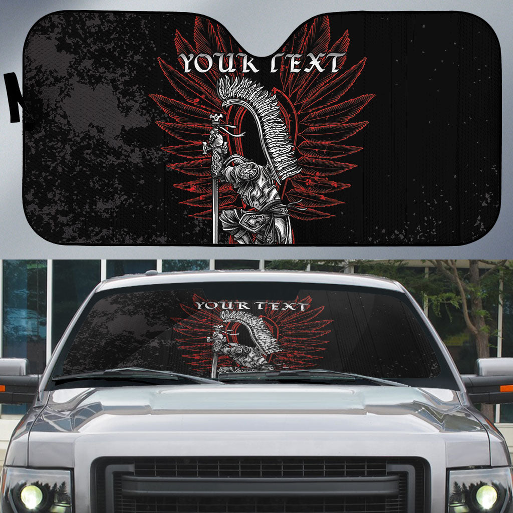Personalized Poland Husaria Auto Sun Shade Polska Winged Hussar Knight Pride