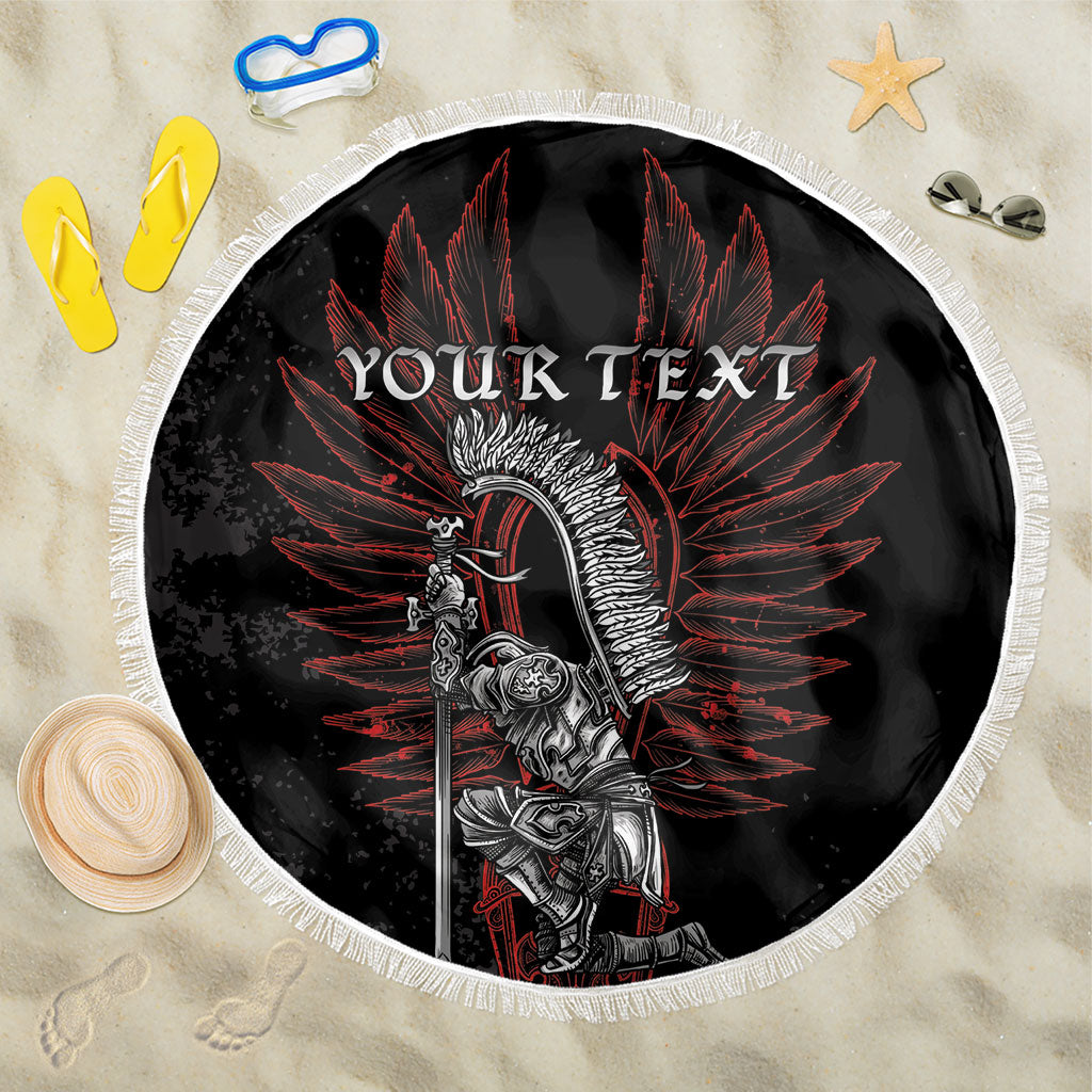 Personalized Poland Husaria Beach Blanket Polska Winged Hussar Knight Pride