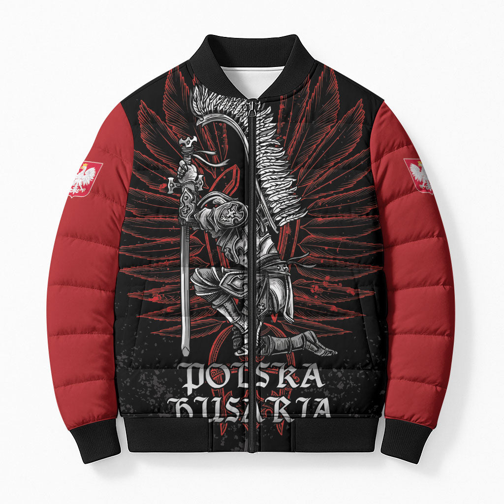 Personalized Poland Husaria Bomber Puffer Jacket Polska Winged Hussar Knight Pride