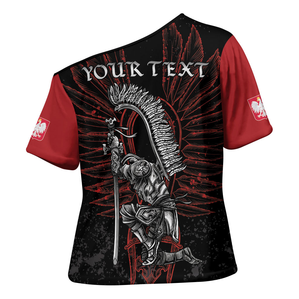 Personalized Poland Husaria Cross Shoulder Shirt Polska Winged Hussar Knight Pride