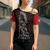 Personalized Poland Husaria Cross Shoulder Shirt Polska Winged Hussar Knight Pride