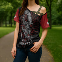 Personalized Poland Husaria Cross Shoulder Shirt Polska Winged Hussar Knight Pride