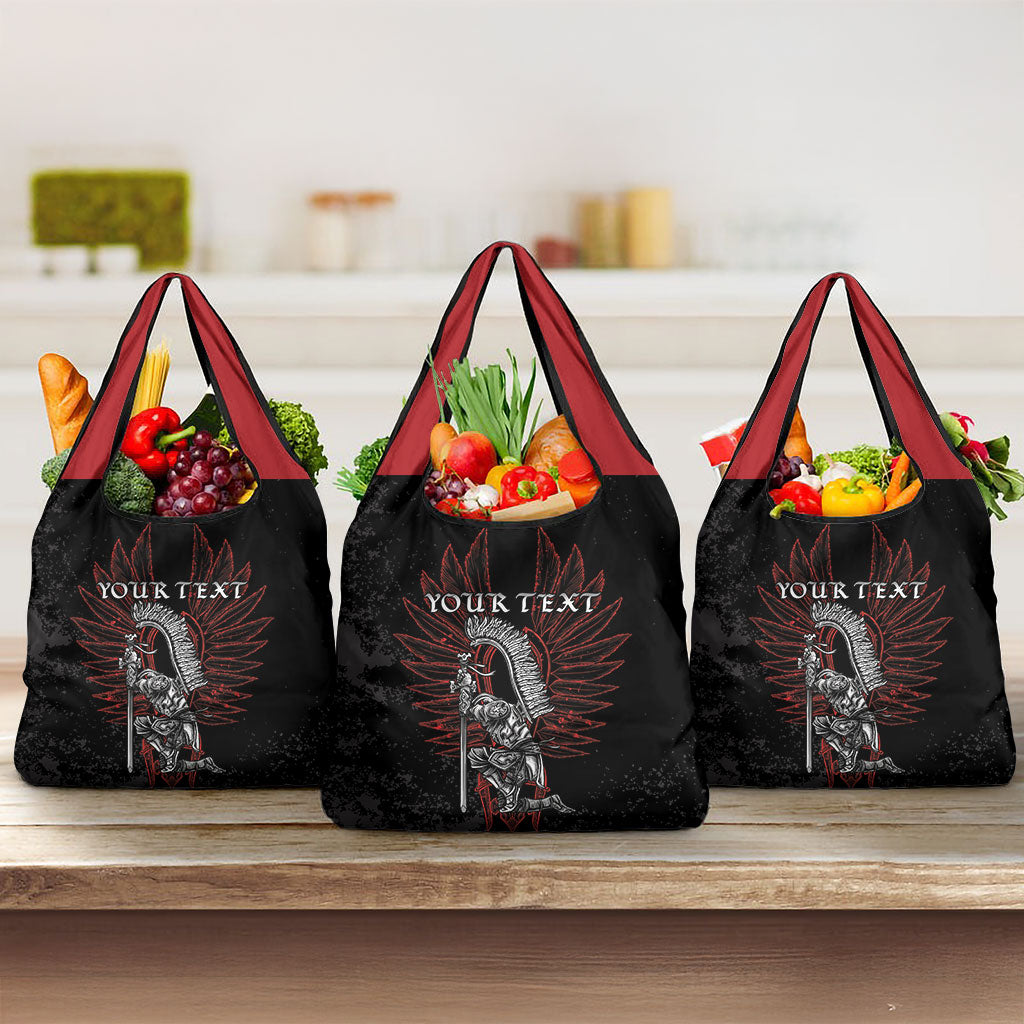 Personalized Poland Husaria Grocery Bag Polska Winged Hussar Knight Pride