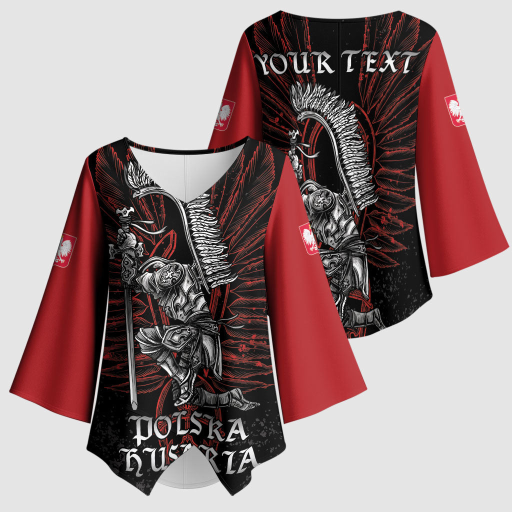 Personalized Poland Husaria Kimono Sleeve Blouse Polska Winged Hussar Knight Pride