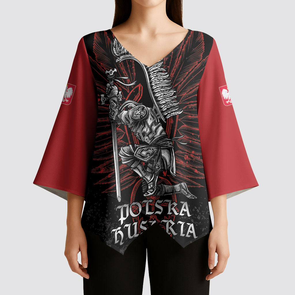 Personalized Poland Husaria Kimono Sleeve Blouse Polska Winged Hussar Knight Pride