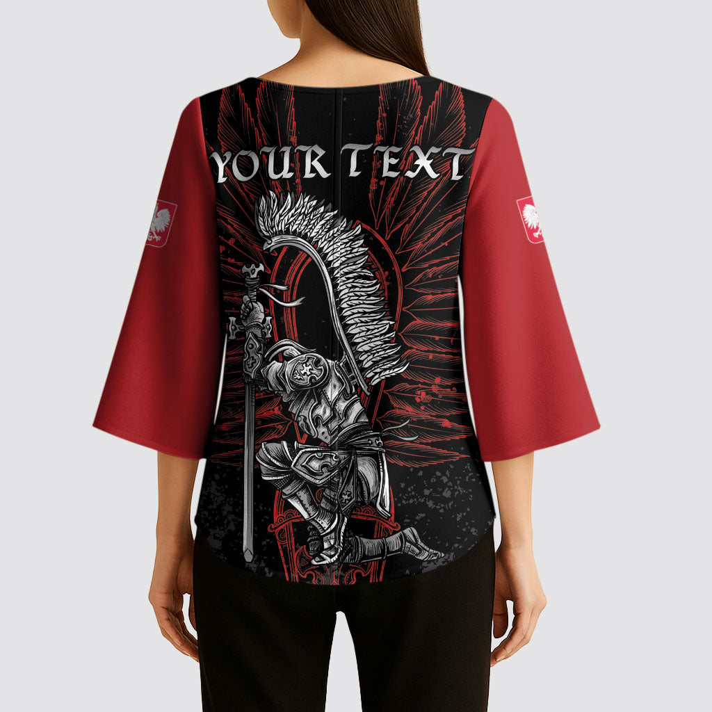 Personalized Poland Husaria Kimono Sleeve Blouse Polska Winged Hussar Knight Pride