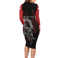 Personalized Poland Husaria Long Sleeve Bodycon Dress Polska Winged Hussar Knight Pride