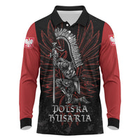 Personalized Poland Husaria Long Sleeve Polo Shirt Polska Winged Hussar Knight Pride