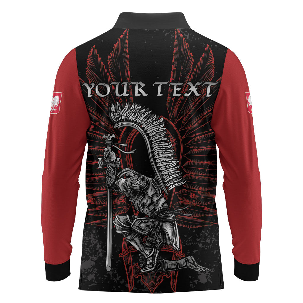 Personalized Poland Husaria Long Sleeve Polo Shirt Polska Winged Hussar Knight Pride
